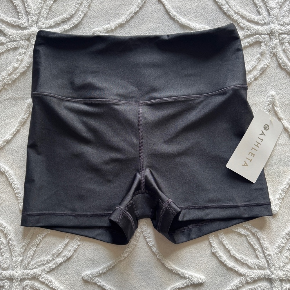Athleta NEW Ultra High Rise Elation Short 3 Inch Medium Blue Shine Bike Shorts
